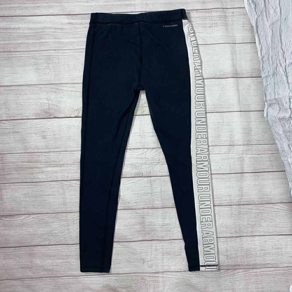 Under Armour charged women S pull on compression leggings B&W